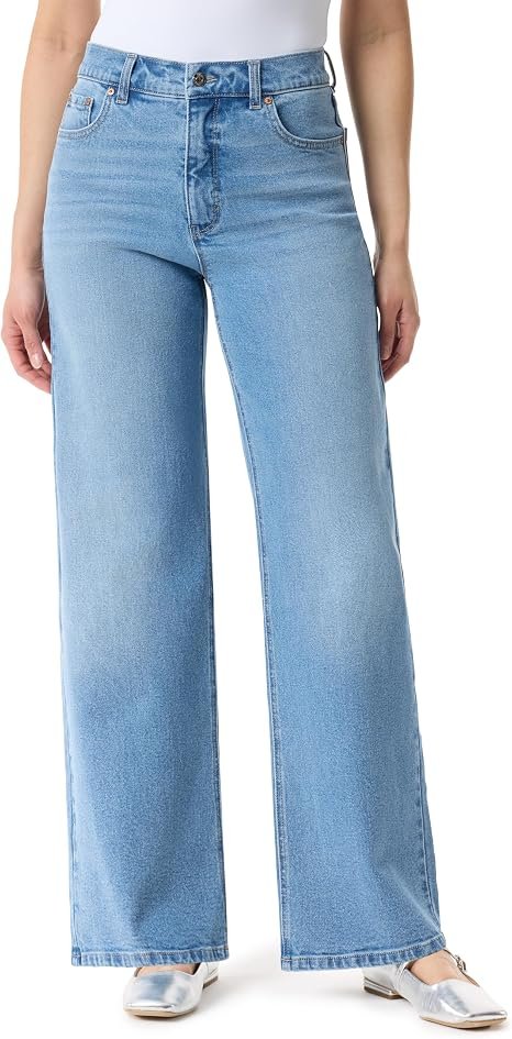 Gloria Vanderbilt Relaxed Zip-Front Wide Leg Jeans